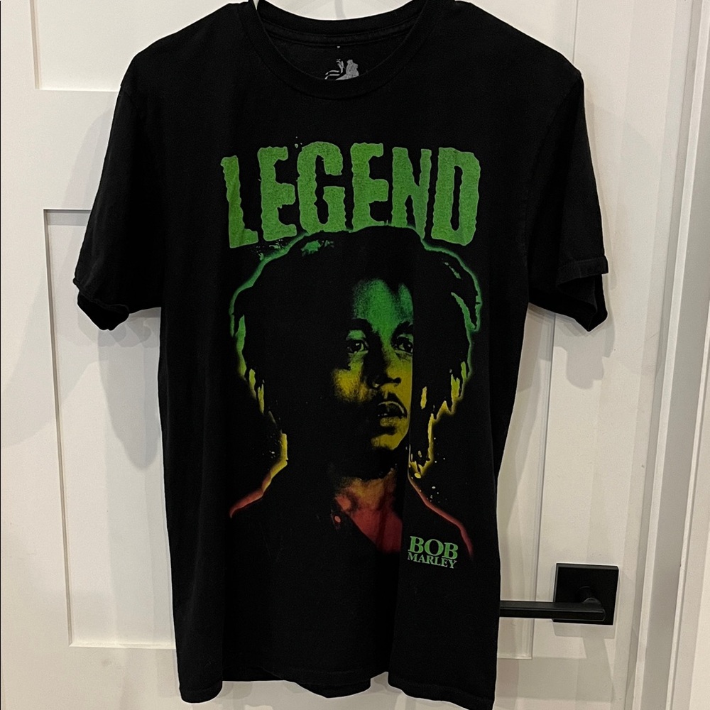 Zion Rootswear Black and Green Bob Marley Tee